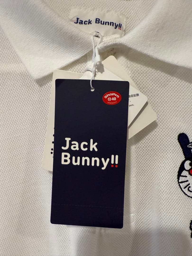ジャックバニー　Jack Bunnyポロシャツ白　ドラえもん