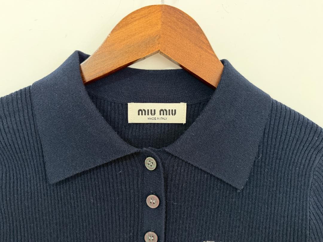 ニットセーター　MIUMIU レディース　ネービーブルー　ファッション L