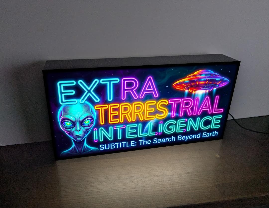 【Mサイズ】宇宙人 地球外生命体 UFO SF 看板 置物 雑貨 ライトBOX