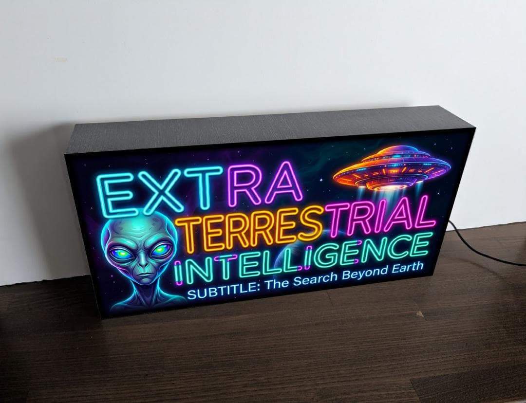 【Mサイズ】宇宙人 地球外生命体 UFO SF 看板 置物 雑貨 ライトBOX