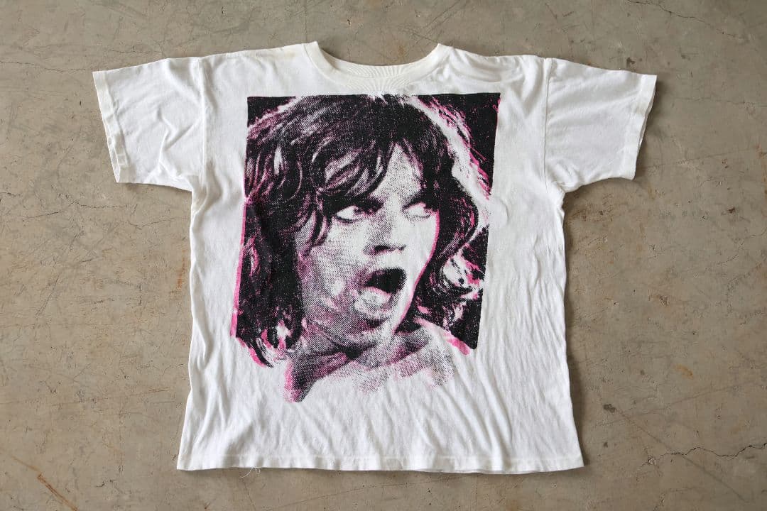 希少 ヴィンテージ ローリングストーンズ ミックジャガー フェイス 顔Tシャツ白