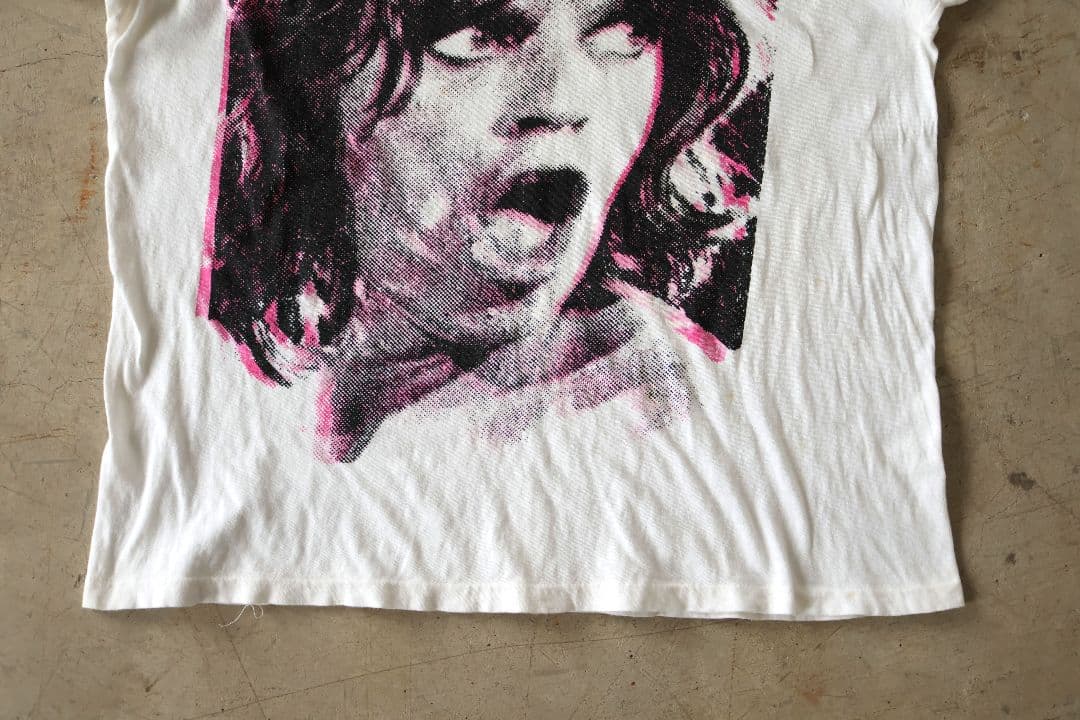 希少 ヴィンテージ ローリングストーンズ ミックジャガー フェイス 顔Tシャツ白