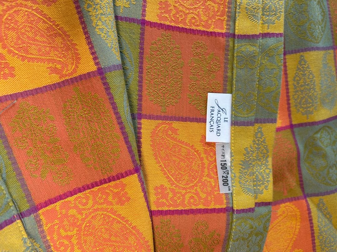 Jacquard ペイズリー チェック テーブルクロス
