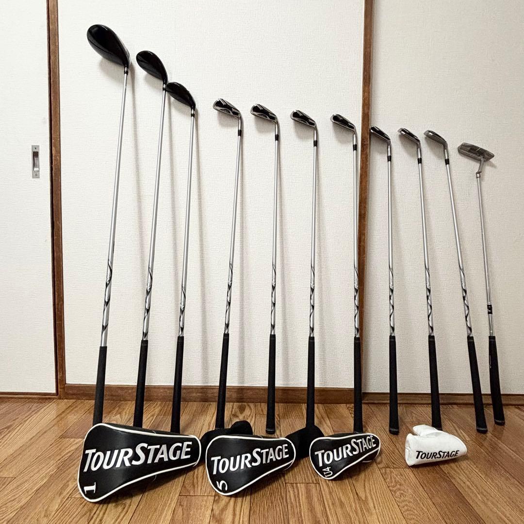【美品】 ツアーステージ V6000 メンズクラブ11本セット 純正カーボン R