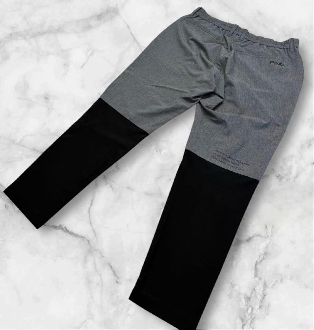 美品✨ピン　ゴルフ　吸水 速乾 軽量 ナイロンリップストレッチパンツ　LL