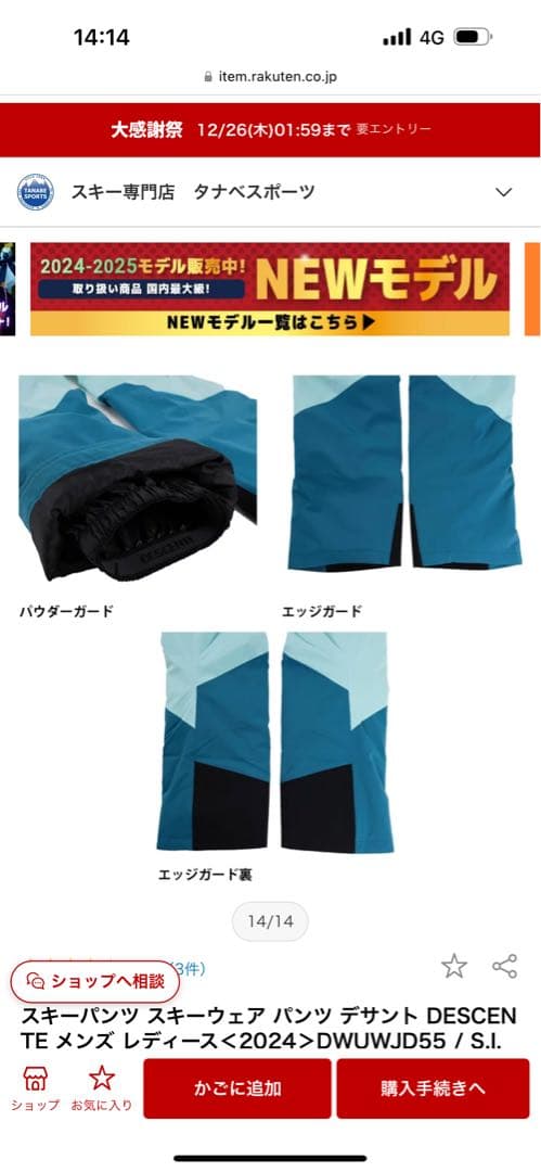 デサント　スノーパンツ ホワイト