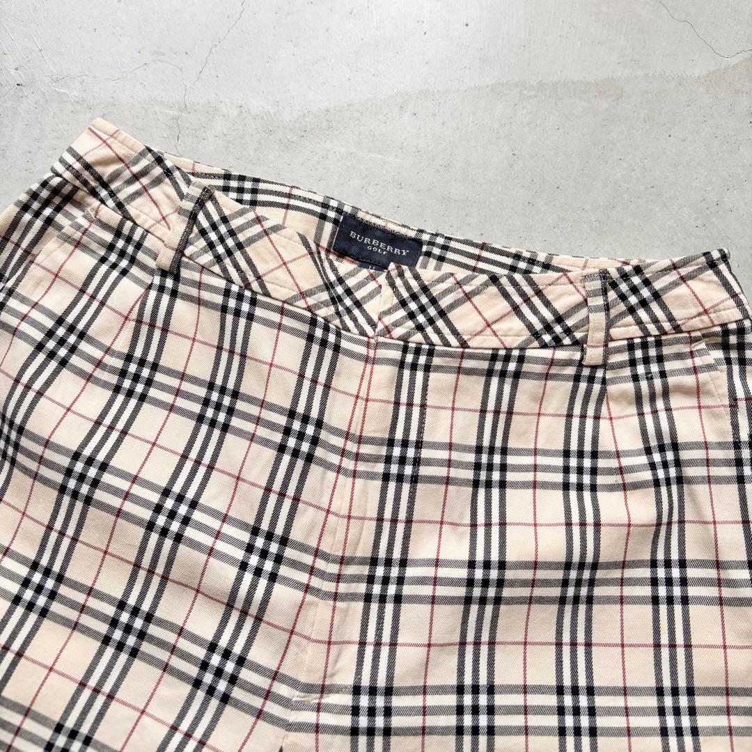 【美品】BURBERRY GOLF バーバリー ノバチェック柄 クロップドパンツ