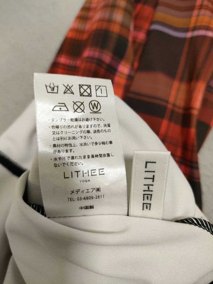 P　完売品　LITHEE（リジー）チェックプリントレギンス　M-L