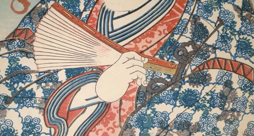 浮世絵版画、役者絵大首絵（市村羽左エ門)歌川国芳画、天保頃（1830頃)