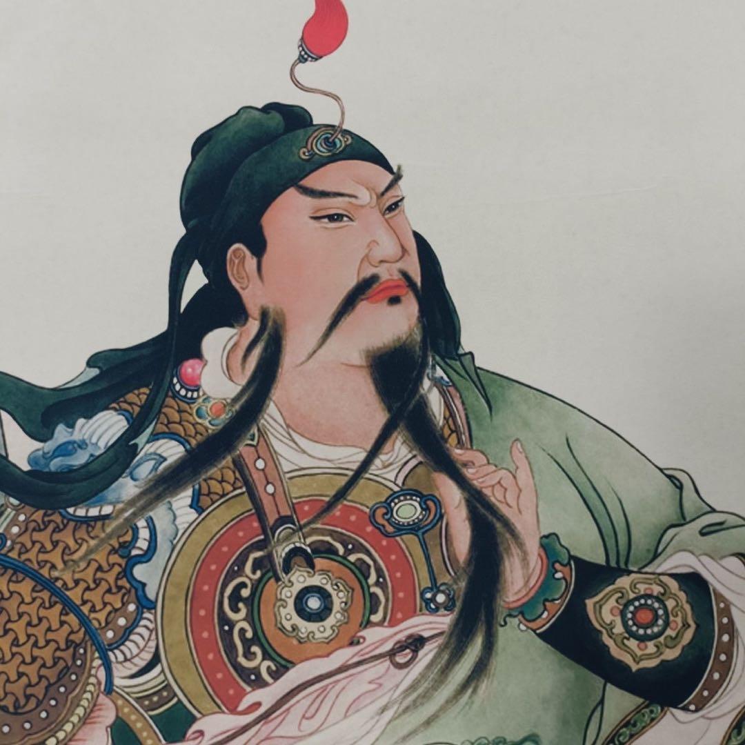 丁云鹏 关公 中国画 掛け軸 水墨画 和室 玄関 茶室 壁掛け 美術品