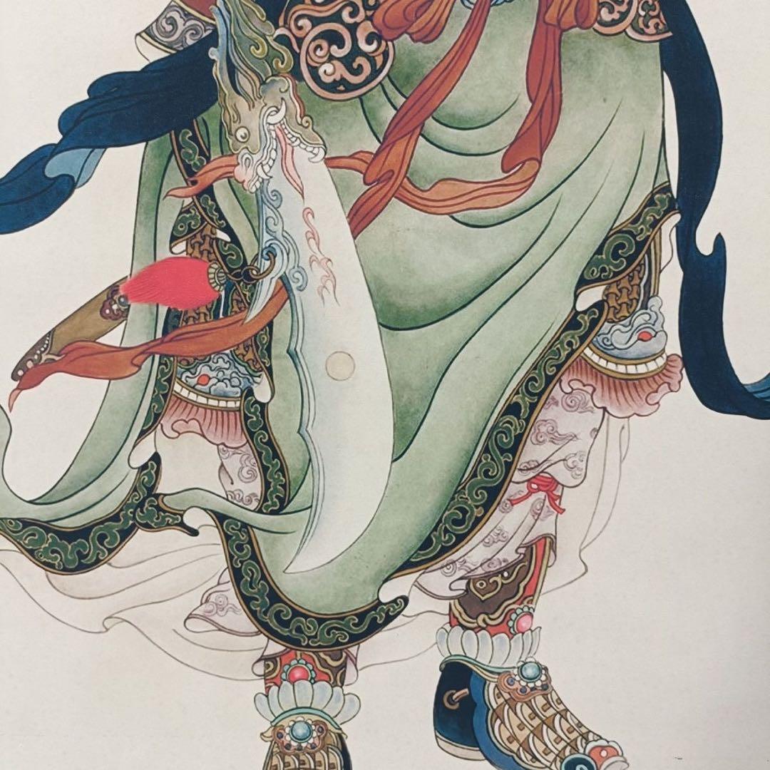 丁云鹏 关公 中国画 掛け軸 水墨画 和室 玄関 茶室 壁掛け 美術品