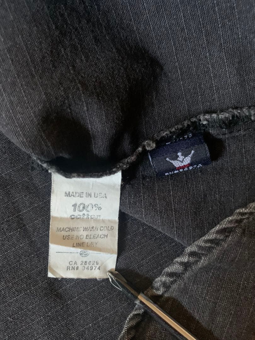 90s old stussy vtg リップストップ シャツ ブラック フェード