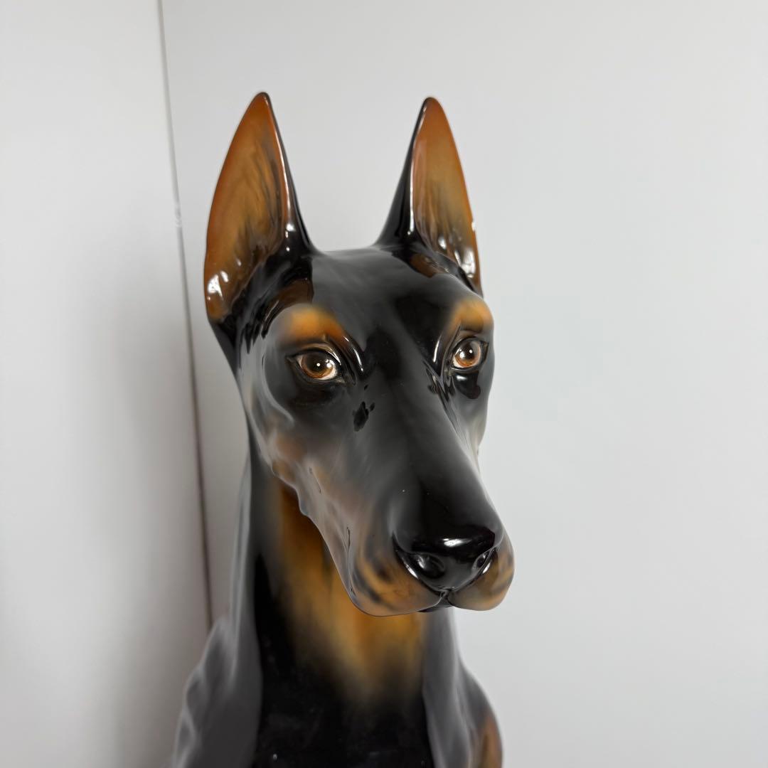 大型　ドーベルマン オブジェ　 置物 犬 陶器　ビンテージ　成犬