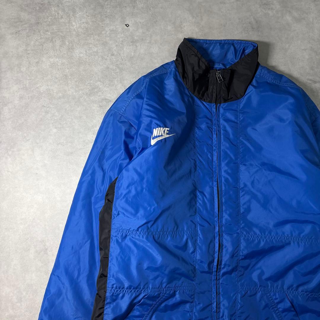 NIKE 00s ナイロンジャケット コート 中綿 サッカー ブルー M