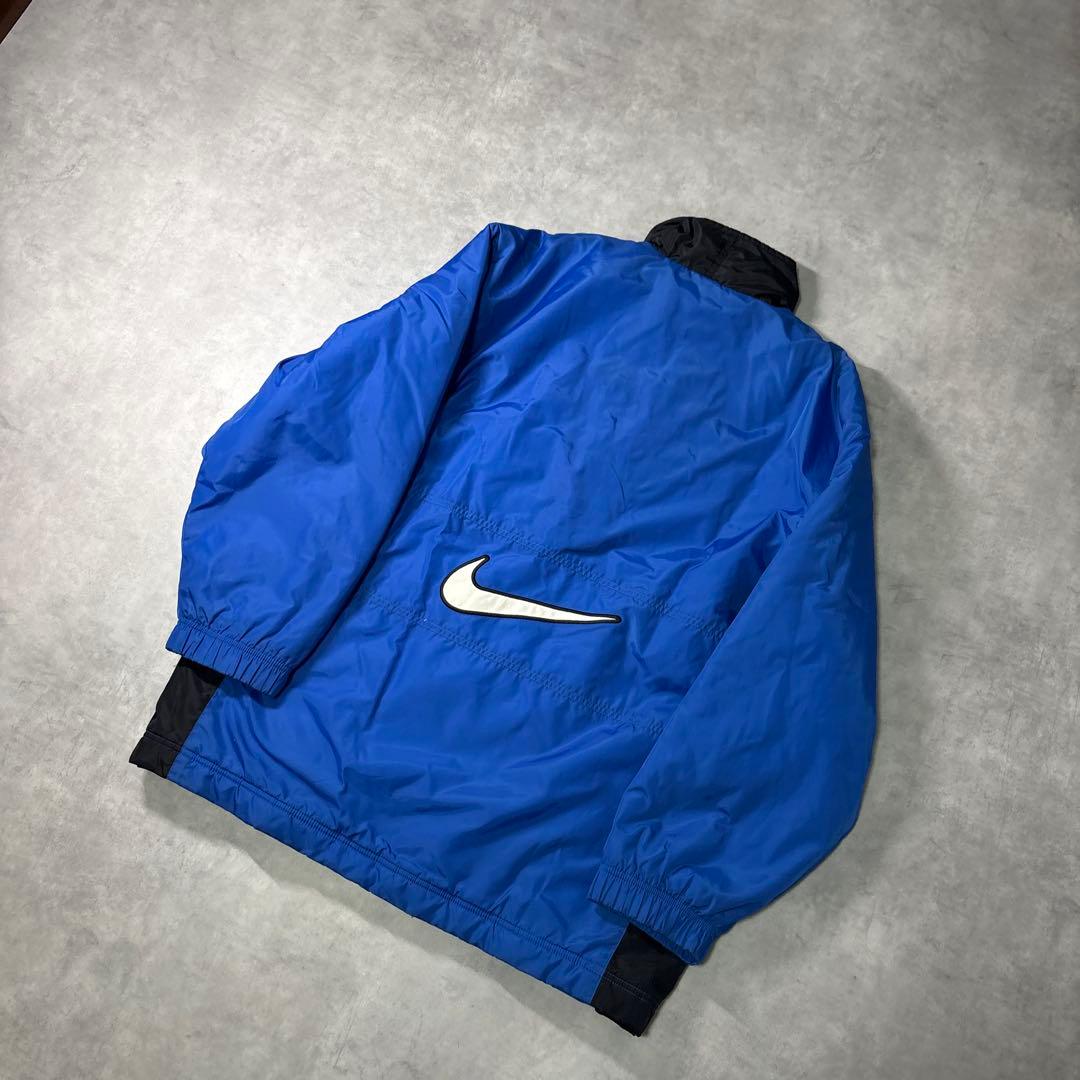 NIKE 00s ナイロンジャケット コート 中綿 サッカー ブルー M