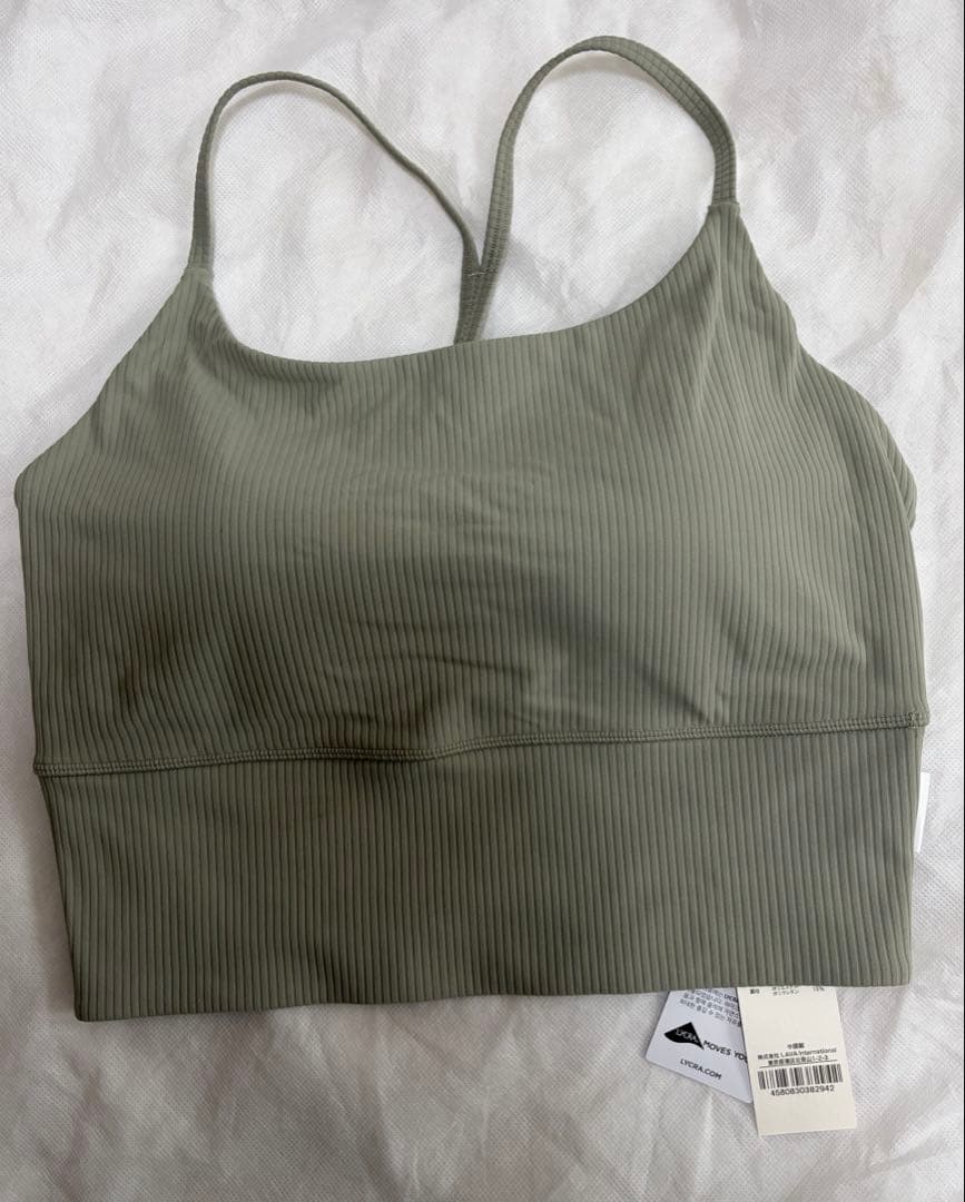 SUKALA　ベーシックリブクロスブラトップ　L ライトカーキ　新品未使用