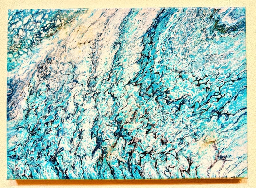 原画　アクリル画　アート【 円環の流氷 – Enkan no Ryūhyō-】