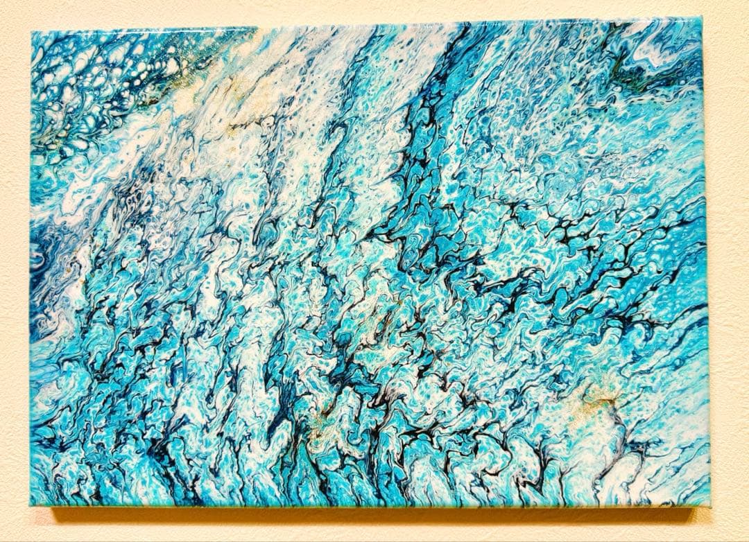 原画　アクリル画　アート【 円環の流氷 – Enkan no Ryūhyō-】