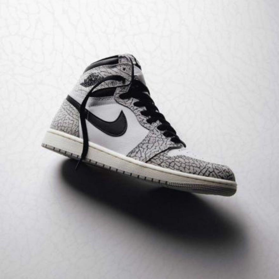 シューズ(男性用) Nike Air Jordan 1 High White Cement US8