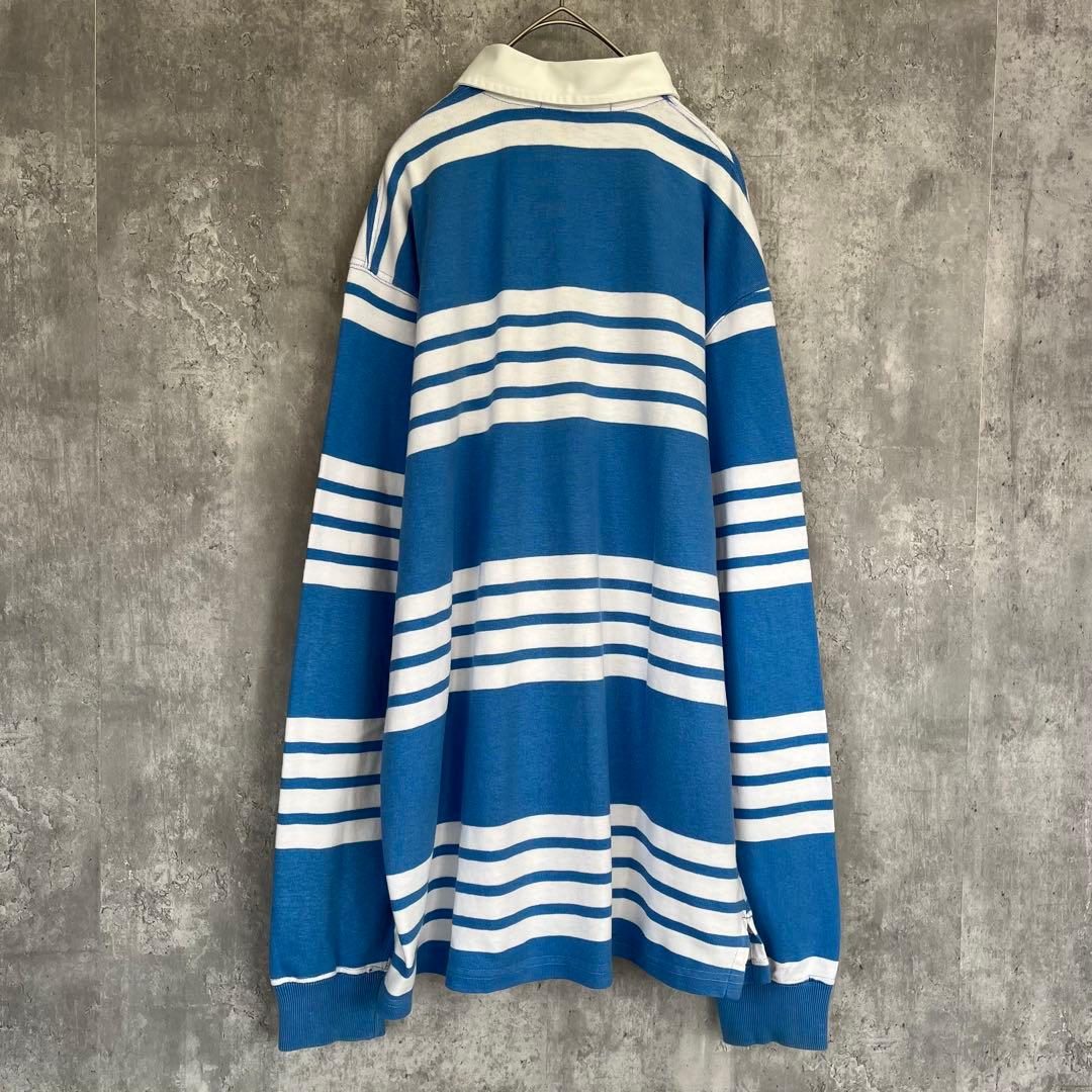 【Lサイズ】ポロ ラルフローレン 長袖 ラガーシャツ ボーダー 古着