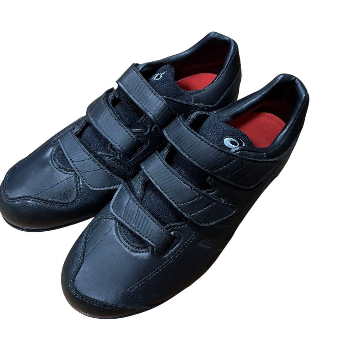 新品　asics ブラック スパイクシューズ ベルクロ　25cm 野球