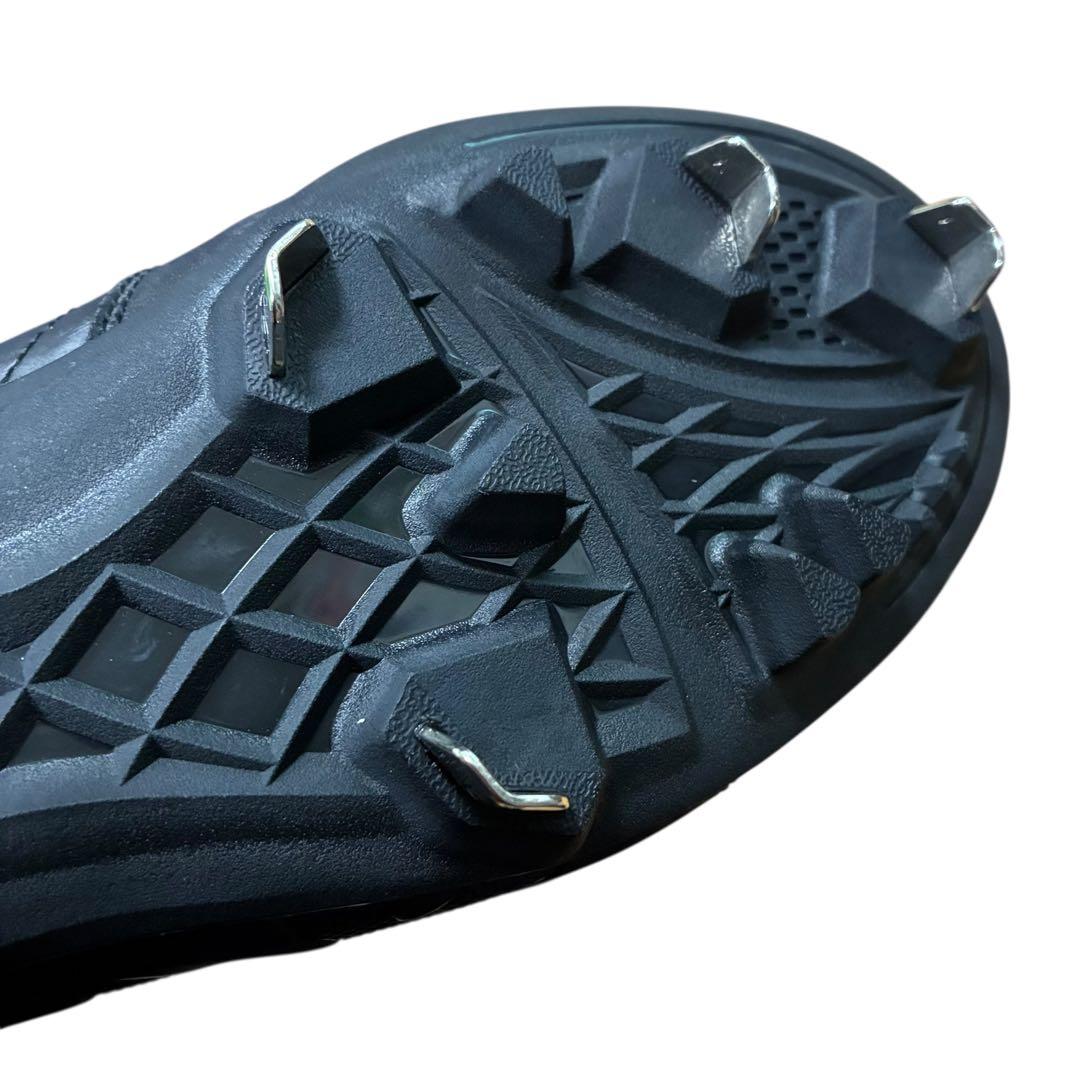 新品　asics ブラック スパイクシューズ ベルクロ　25cm 野球