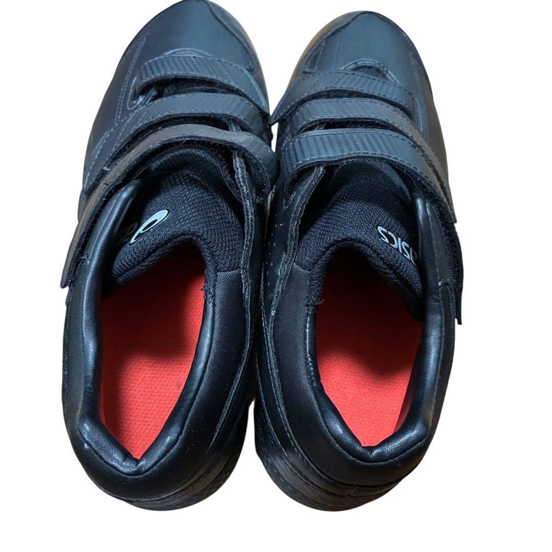 新品　asics ブラック スパイクシューズ ベルクロ　25cm 野球