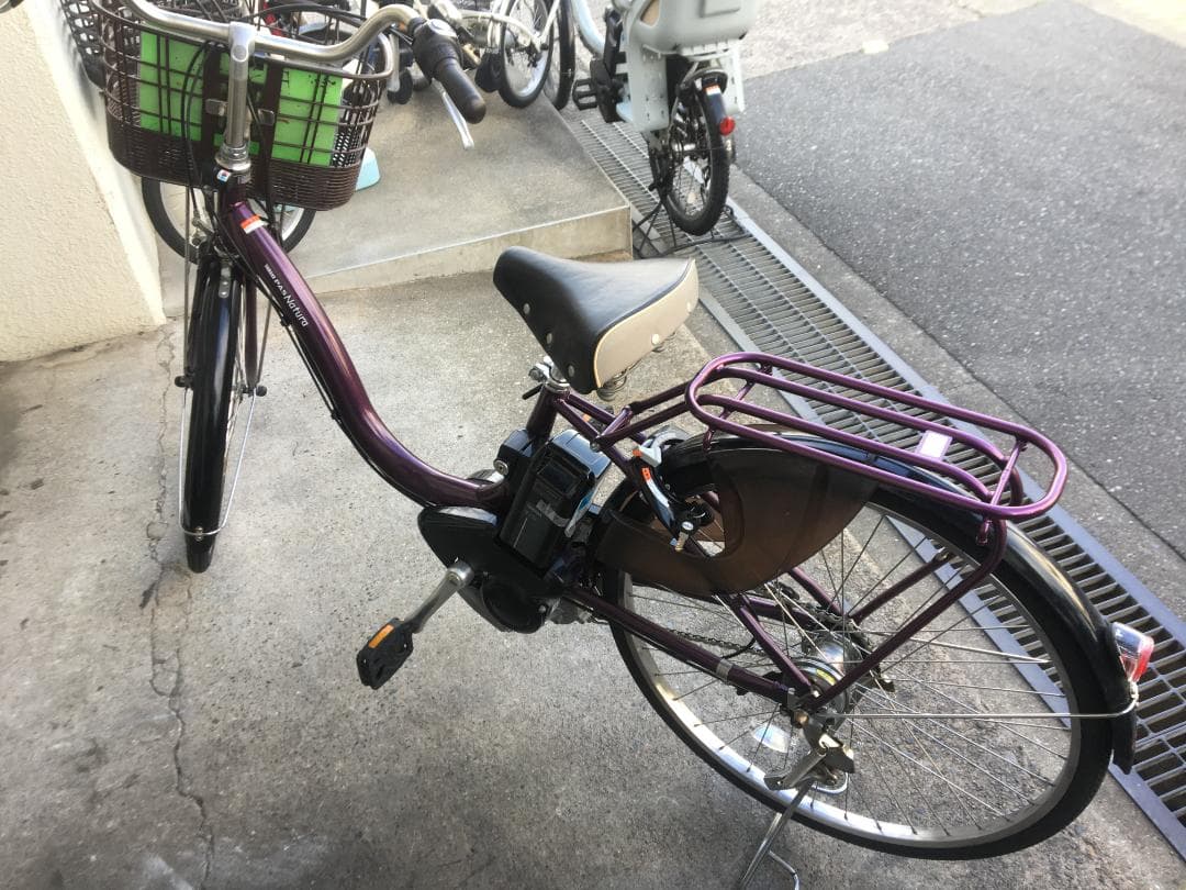 地域限定送料無料　パス　ナチュラ　12,3AH　子供乗せ　紫　神戸　電動自転車