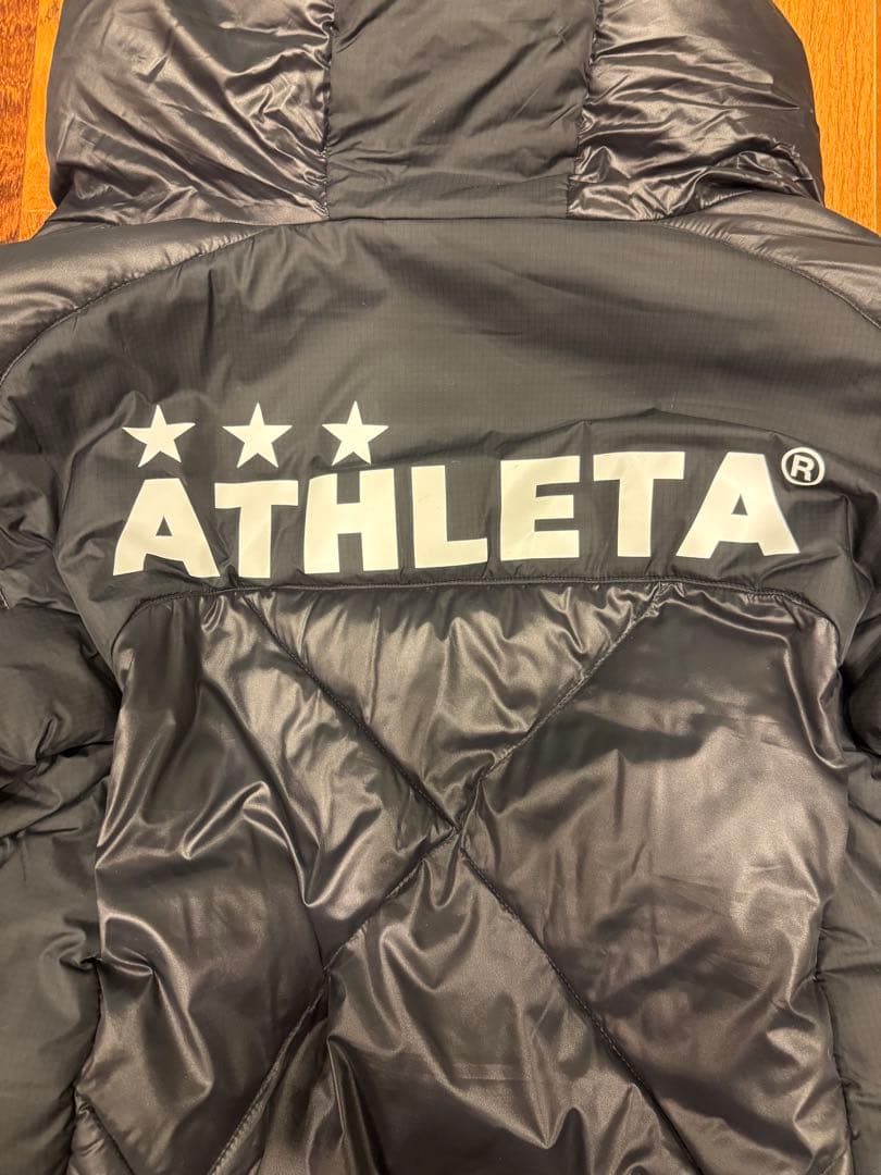 ATHLETA アスレタ ベンチコート 黒 フード付き Mサイズ