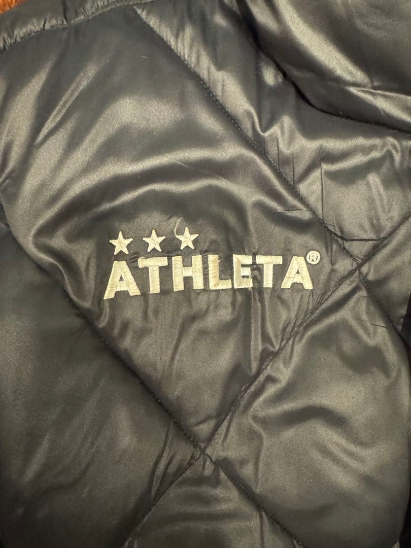 ATHLETA アスレタ ベンチコート 黒 フード付き Mサイズ