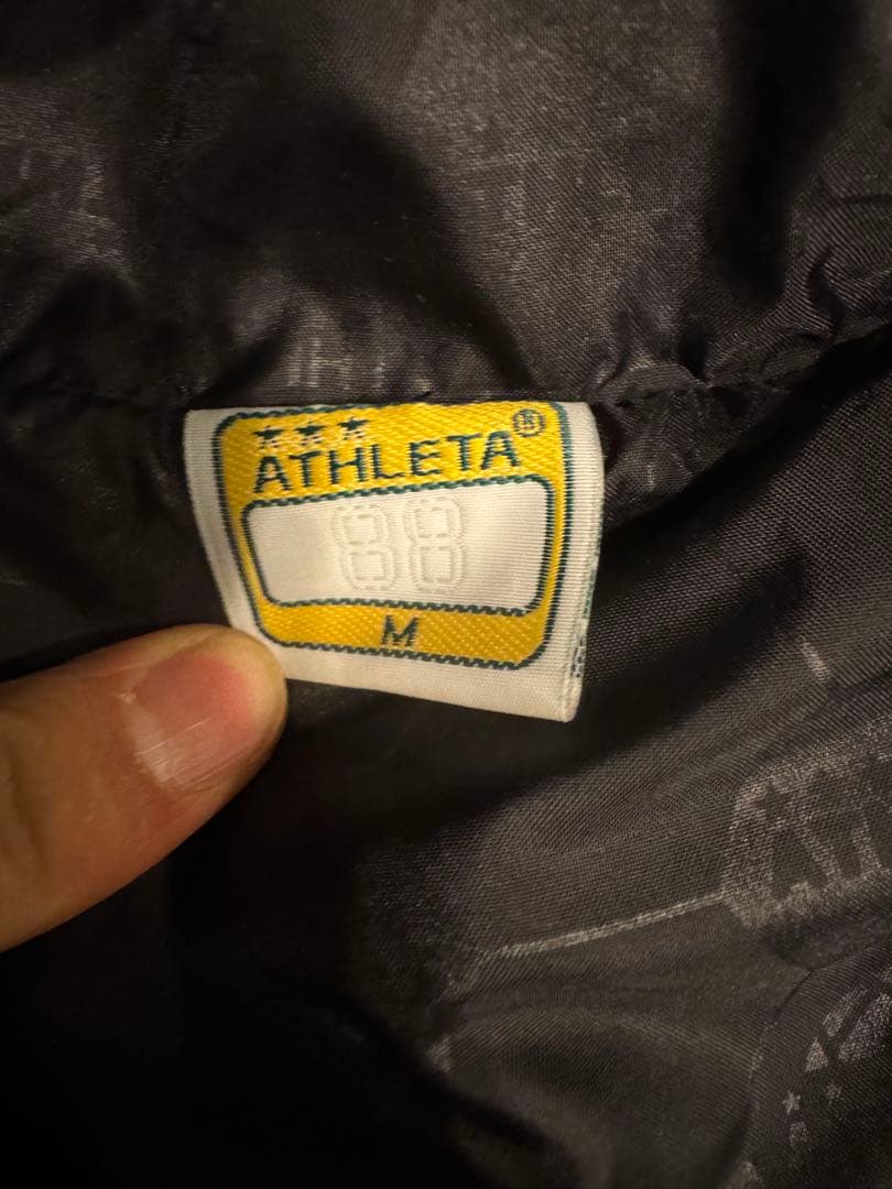 ATHLETA アスレタ ベンチコート 黒 フード付き Mサイズ