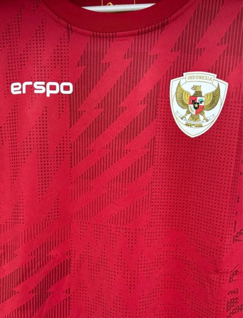 erspo インドネシア サッカー ジャージ 赤 SIZE L