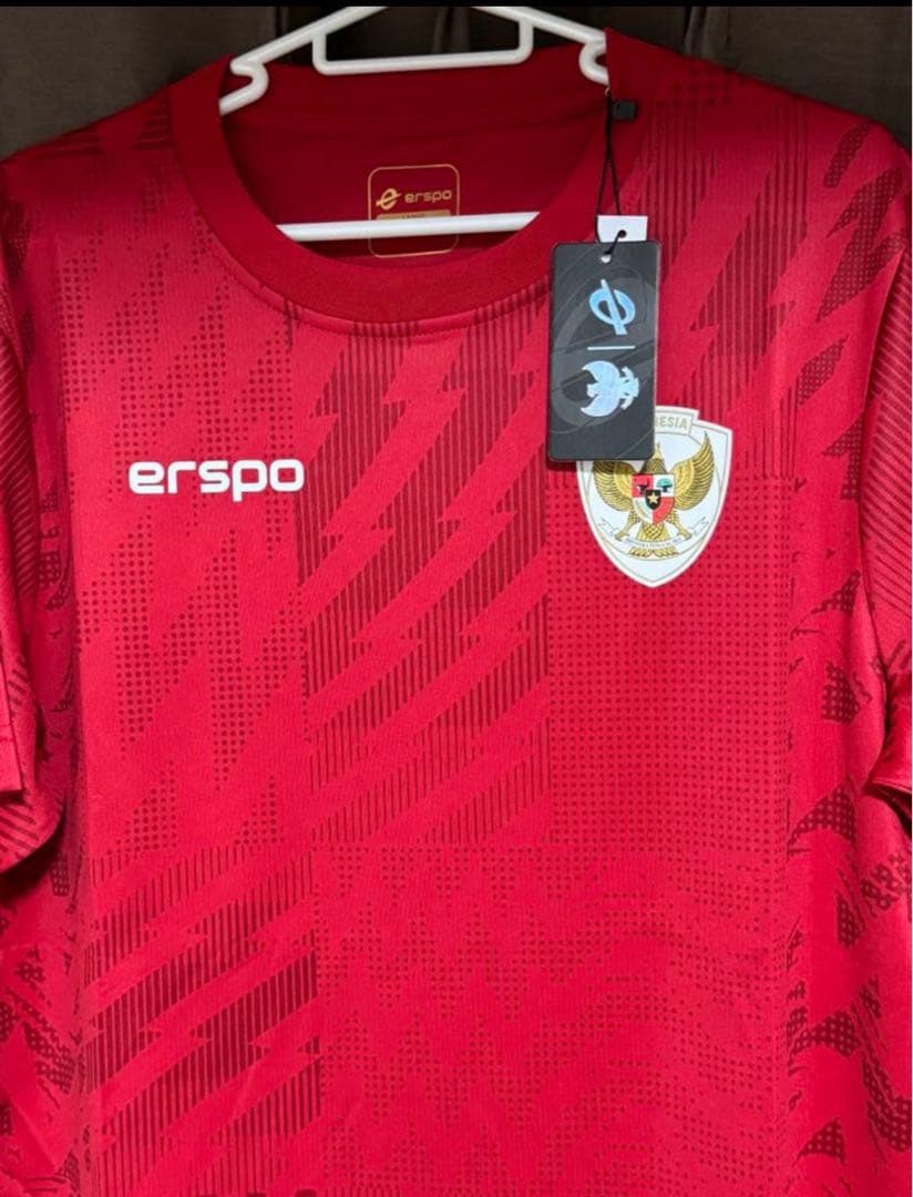erspo インドネシア サッカー ジャージ 赤 SIZE L