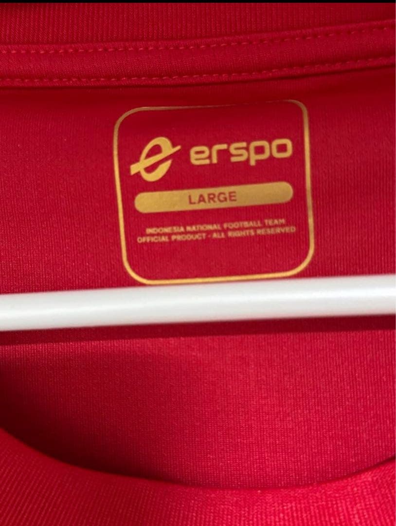 erspo インドネシア サッカー ジャージ 赤 SIZE L