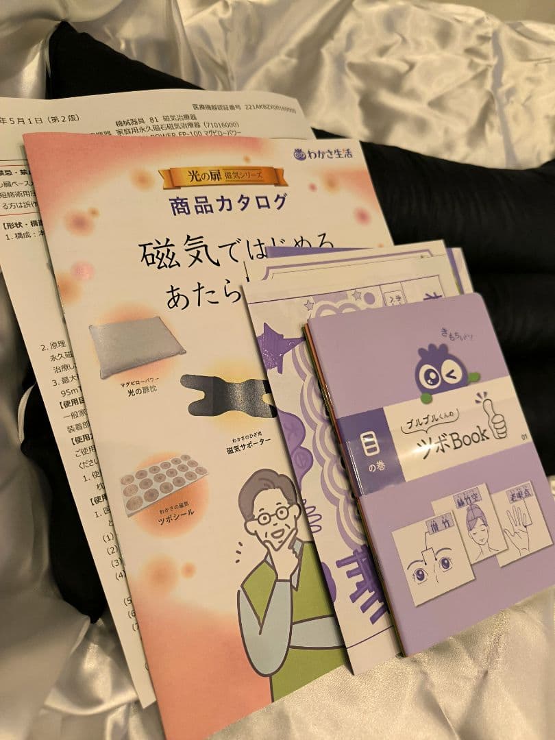 わかさ生活　光の扉枕　マグピローパワー　黒　95mT
