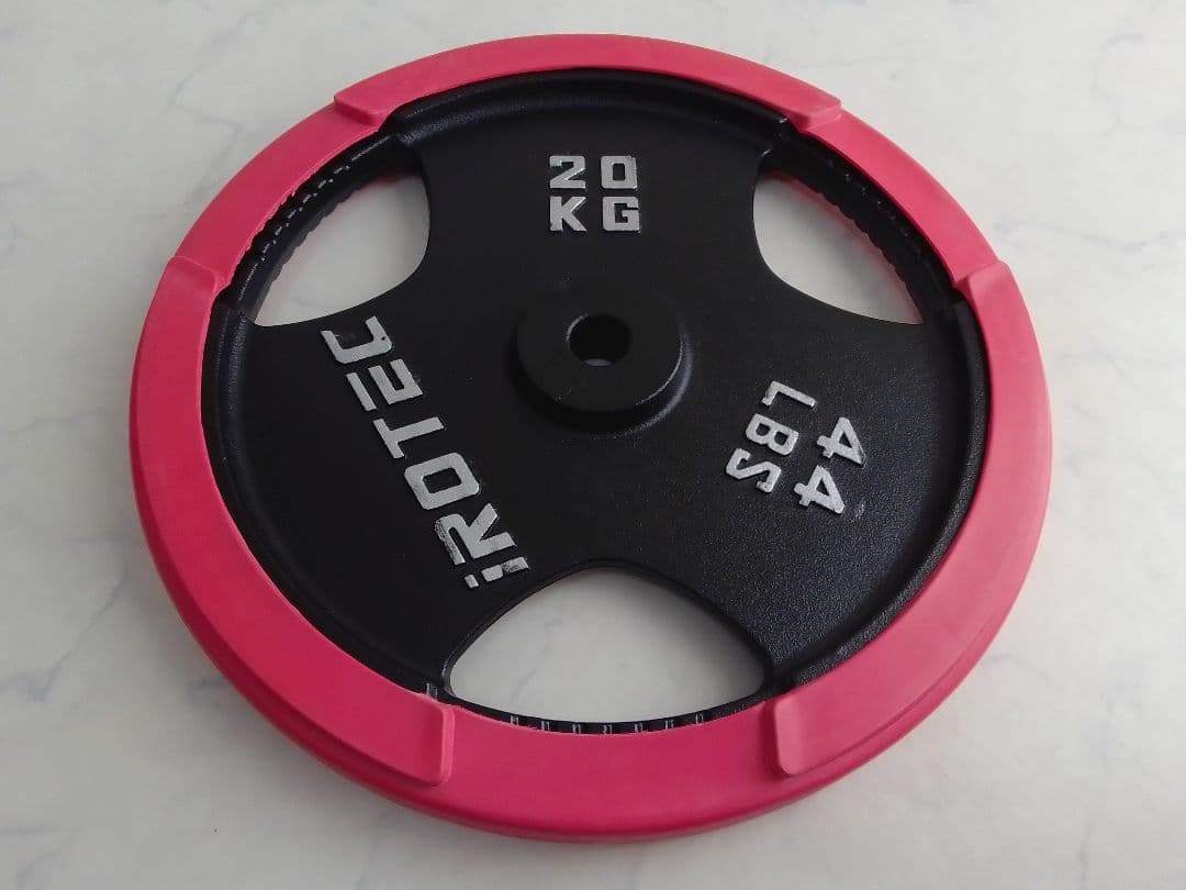 美品 iROTEC アイロテック 20kg バーベル 1枚 28mm径 ラバー付