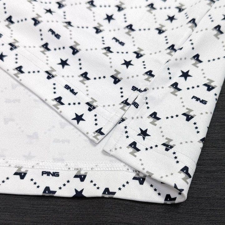 新品 PING ピン ゴルフ クイックドライ カノコ ポロシャツ 総柄 LL