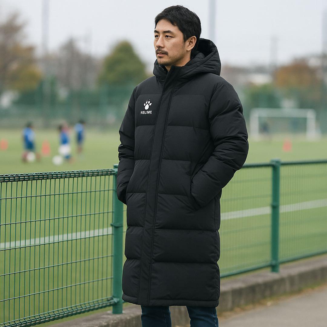 ★セール品★KELME ケルメ フード付き ロングダウンコート ベンチコート M
