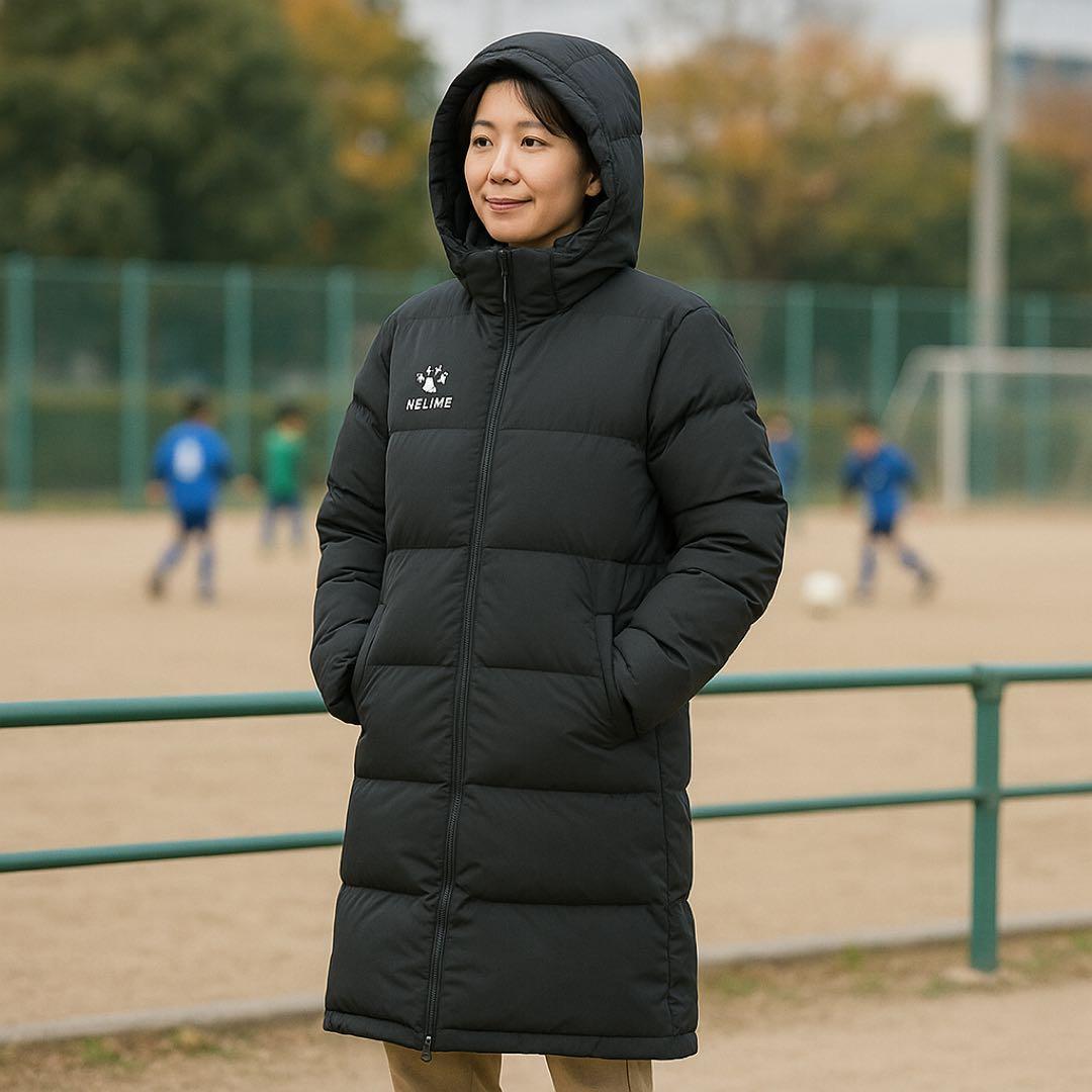 ★セール品★KELME ケルメ フード付き ロングダウンコート ベンチコート M