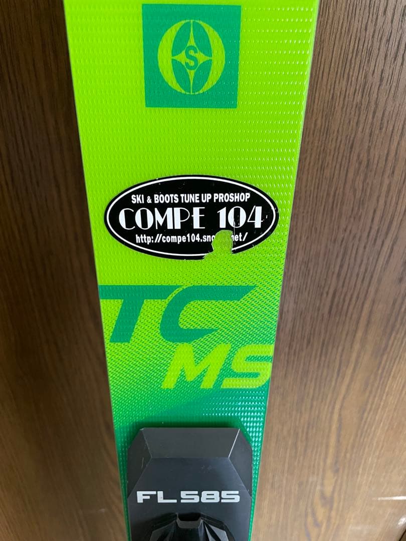 スキー板(オガサカTC-MS) 167cm グリーン　ビンディング付き
