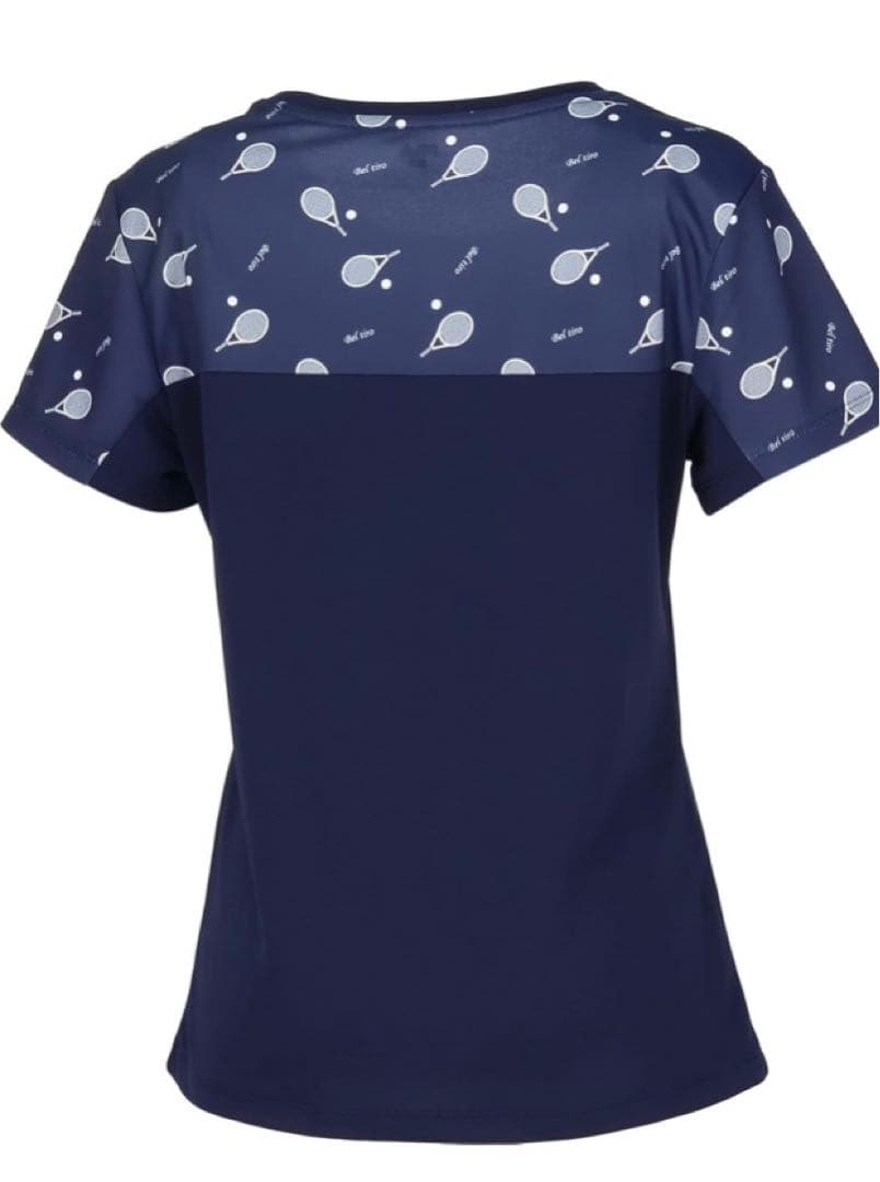 No.803 FILA ラケットDesignが可愛いゲームシャツ☆NAVY☆