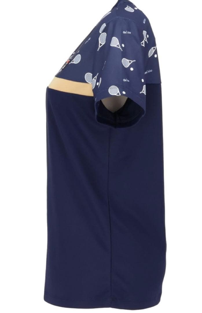 No.803 FILA ラケットDesignが可愛いゲームシャツ☆NAVY☆