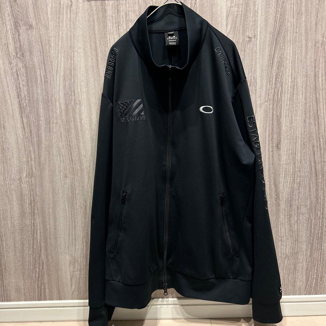 【美品】OAKLEY ゴルフウェア 上下セットアップ ジャージ 刺繍ロゴ 古着