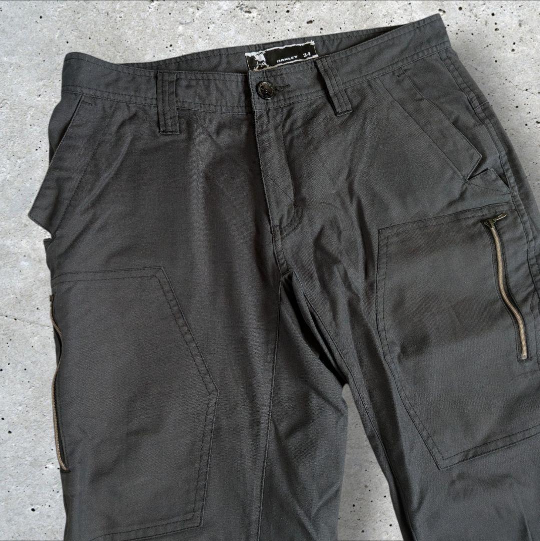 OAKLEY オークリー　パンツ　カーゴパンツ　ゴルフパンツ　濃グレー　スカル