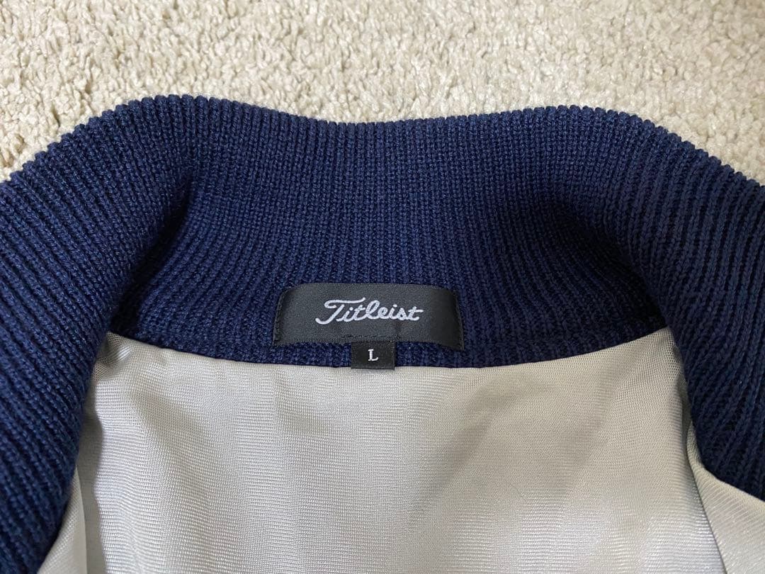 【美品】Titleist タイトリスト ニットブルゾン L ネイビー 裏地付き