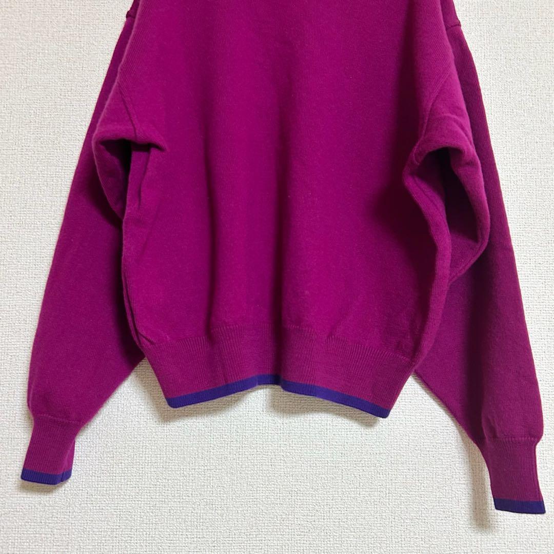 90s KENZO GOLF ケンゾーゴルフ ロゴ刺繍 ウールニット 日本製 1