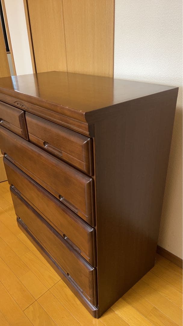 木製チェスト（4段ローチェスト）光家具工業 メルローズ【幅85×奥46×高98】