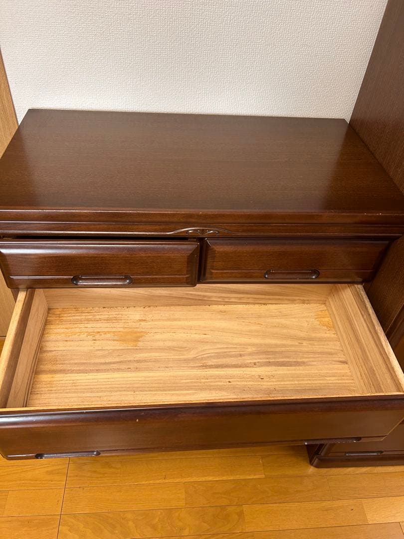 木製チェスト（4段ローチェスト）光家具工業 メルローズ【幅85×奥46×高98】
