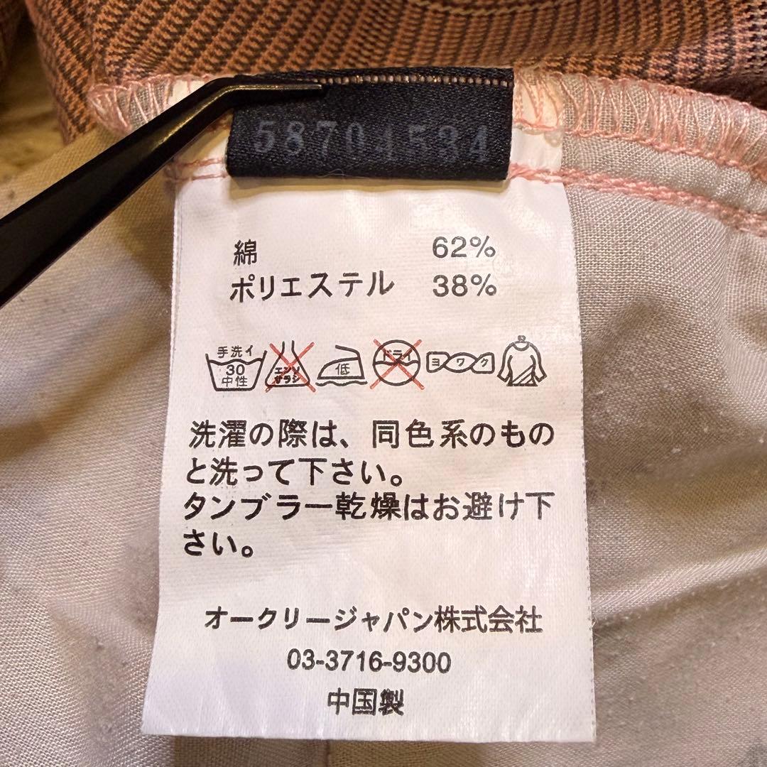 【希少】00s OAKLEY スカルロゴ 立体裁断 ゴルフ パンツ y2k 32