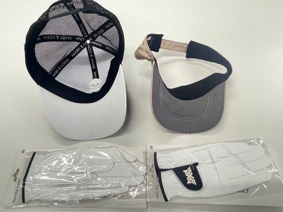 ゴルフキャップ MARK&LONA PING＋PXGグローブ26 新品4点セット